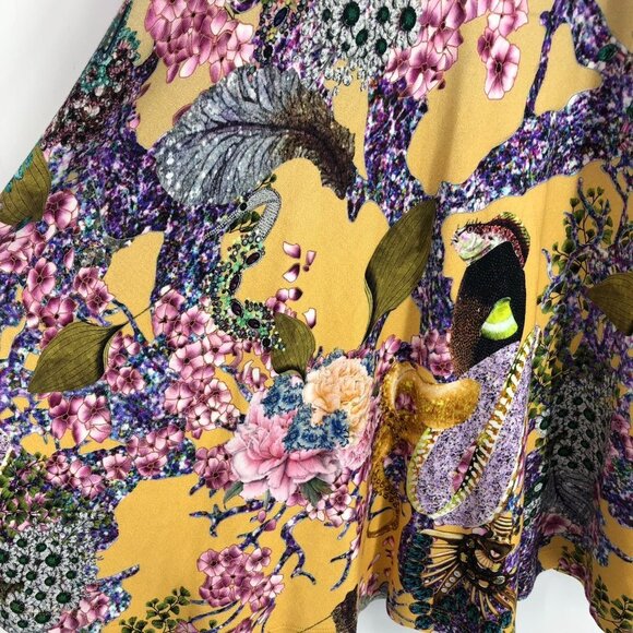 Mary Katrantzou multicolor abstract floral short sleeve A-line midi dress XS - Picture 10 of 16